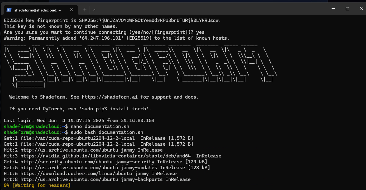 Running installation script